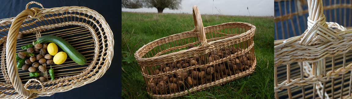 panier ajouré en osier écorcé - Les Liens Naturels - Atelier de Vannerie - Audrey Alvarez - Ladeuze - Belgique